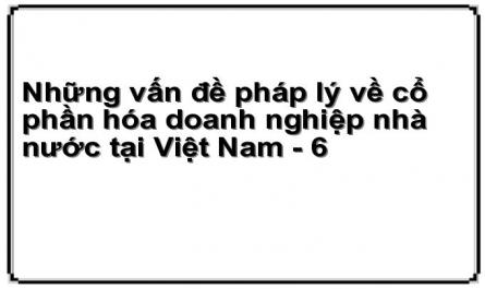 Những vấn đề pháp lý về cổ phần hóa doanh nghiệp nhà nước tại Việt Nam - 6