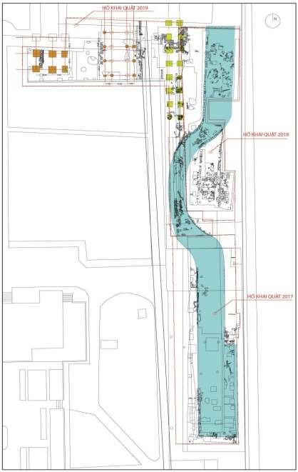 Sơ đồ 06 Mặt bằng tổng thể các di tích xuất lộ năm 2017 2019 Nguồn Dự án 1