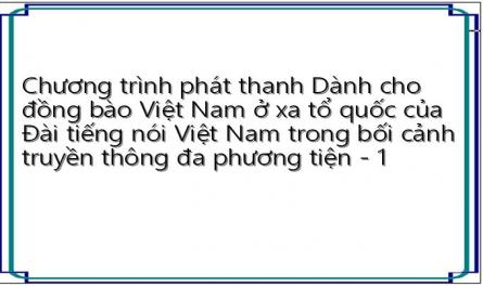 Chương trình phát thanh Dành cho đồng bào Việt Nam ở xa tổ quốc của Đài tiếng nói Việt Nam trong bối cảnh truyền thông đa phương tiện - 1