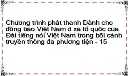 Chương trình phát thanh Dành cho đồng bào Việt Nam ở xa tổ quốc của Đài tiếng nói Việt Nam trong bối cảnh truyền thông đa phương tiện - 15