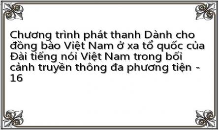 Chương trình phát thanh Dành cho đồng bào Việt Nam ở xa tổ quốc của Đài tiếng nói Việt Nam trong bối cảnh truyền thông đa phương tiện - 16