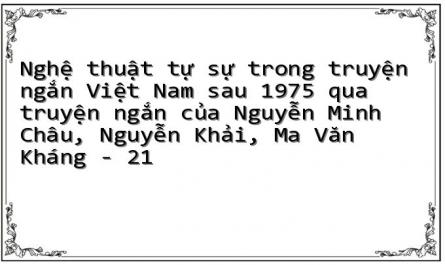 Nghệ thuật tự sự trong truyện ngắn Việt Nam sau 1975 qua truyện ngắn của Nguyễn Minh Châu, Nguyễn Khải, Ma Văn Kháng - 21