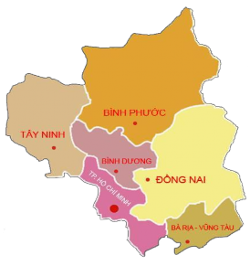 a Vùng Đông Nam Bộ b Vùng Tây Nam Bộ Hình 1 1 Bản đồ 19 đơn vị hành chính 1