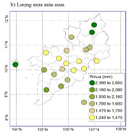 Hình 3 3 Lượng mưa năm a lượng mưa mùa mưa b lượng mưa mùa mưa từ 10