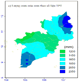 Hình 3 3 Lượng mưa năm a lượng mưa mùa mưa b lượng mưa mùa mưa từ 11