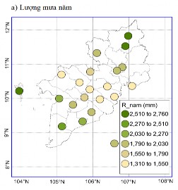 Hình 3 3 Lượng mưa năm a lượng mưa mùa mưa b lượng mưa mùa mưa từ 13
