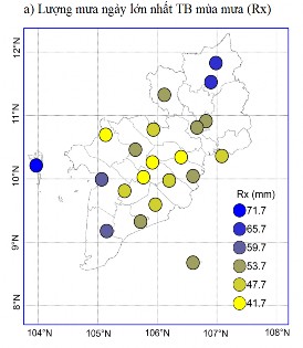Hình 3 5 Phân bố của lượng mưa ngày lớn nhất Rx trung bình a độ lêch 14