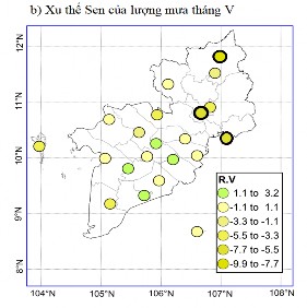 Hình 3 19 Xu thế biến đổi của lượng mưa theo tháng thời kỳ 1996 2016 a xu 10