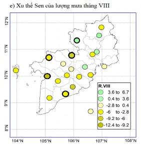 Hình 3 19 Xu thế biến đổi của lượng mưa theo tháng thời kỳ 1996 2016 a xu 12