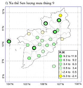 Hình 3 19 Xu thế biến đổi của lượng mưa theo tháng thời kỳ 1996 2016 a xu 13