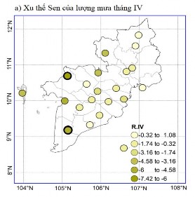 Hình 3 19 Xu thế biến đổi của lượng mưa theo tháng thời kỳ 1996 2016 a xu 9