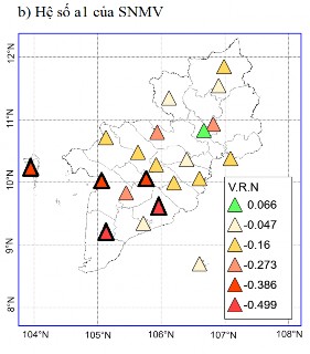 Hình 3 22 Xu thế biến đổi của số ngày mưa vưa SNMV và số ngày mưa lớn 2