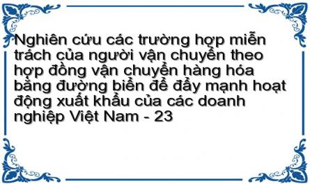 Nghiên cứu các trường hợp miễn trách của người vận chuyển theo hợp đồng vận chuyển hàng hóa bằng đường biển để đẩy mạnh hoạt động xuất khẩu của các doanh nghiệp Việt Nam - 23