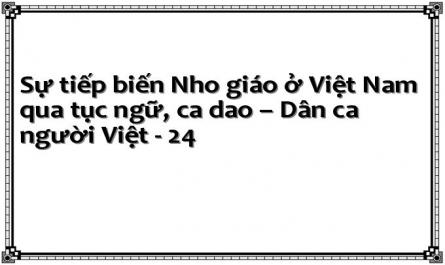 Sự tiếp biến Nho giáo ở Việt Nam qua tục ngữ, ca dao – Dân ca người Việt - 24
