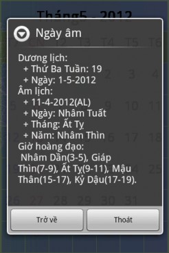 Hình 3 2 Màn hình xem lịch âm 2 MÀN HÌNH XEM THẢO TRONG NGÀ Tương tự như màn h nh 2