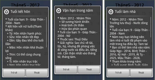 Hình 3 5 Màn hình thông tin về kết hôn vận hạn làm nhà 4 MÀN HÌNH CHỌN NGÀ 5