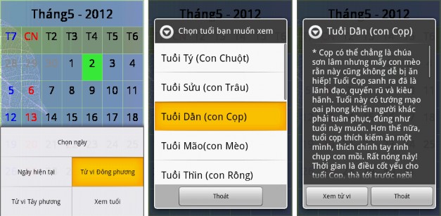Hình 3 8 Màn hình chọn tuổi và xem tính cách Tương tự như trên nhưng ta chọn 8