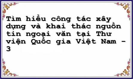 Vai Trò Nguồn Tin Ngoại Văn Tại Thư Viện Quốc Gia Việt Nam