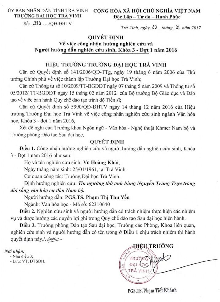 LỜI CAM ĐOAN Tác giả xin cam đoan đây là công trình nghiên cứu của NCS dưới 1