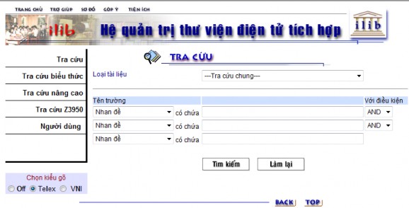 Hình 2 9 Màn hình tra cứu nâng cao Ví dụ 3 Tìm tất cả các tài liệu có các 2