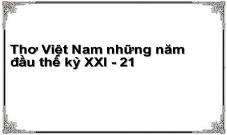 Thơ Việt Nam những năm đầu thế kỷ XXI - 21