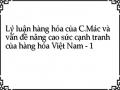 Lý luận hàng hóa của C.Mác và vấn đề nâng cao sức cạnh tranh của hàng hóa Việt Nam