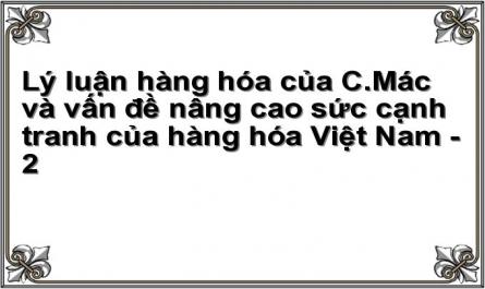 Lý luận hàng hóa của C.Mác và vấn đề nâng cao sức cạnh tranh của hàng hóa Việt Nam - 2