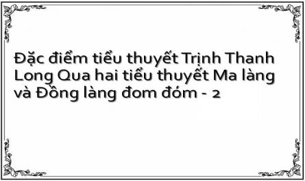 Đặc điểm tiểu thuyết Trịnh Thanh Long Qua hai tiểu thuyết Ma làng và Đồng làng đom đóm - 2
