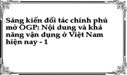 Sáng kiến đối tác chính phủ mở OGP: Nội dung và khả năng vận dụng ở Việt Nam hiện nay