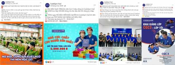 Hình 7 Một số nội dung cập nhật trên fanpage CodeGym Huế Kết quả hoạt 4