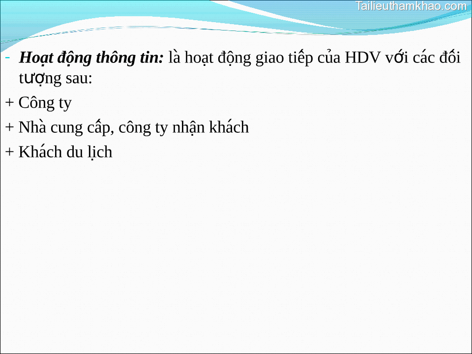 Hoạt Động Thông Tin Tượng Sau Công Ty La Hoạt Động Giao Tiếp