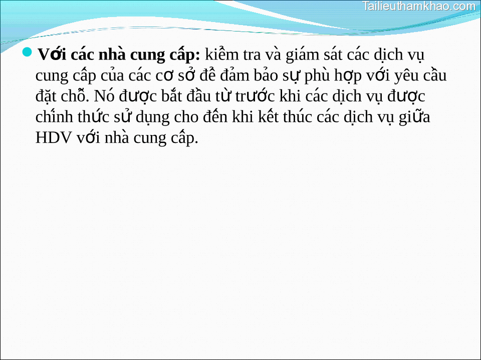 Với Các Nha Cung Cấp Kiểm Tra Va Giám Sát Các Dịch Vụ Cung