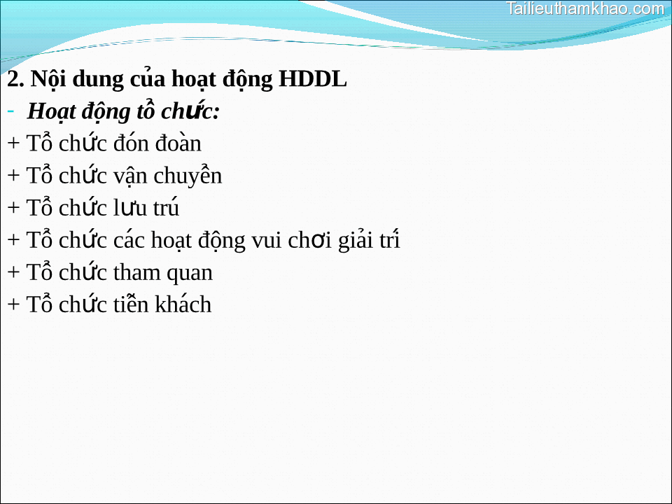 2 Nội Dung Của Hoạt Động Hddl Hoạt Động Tô Chức Tô Tô Tô Tô