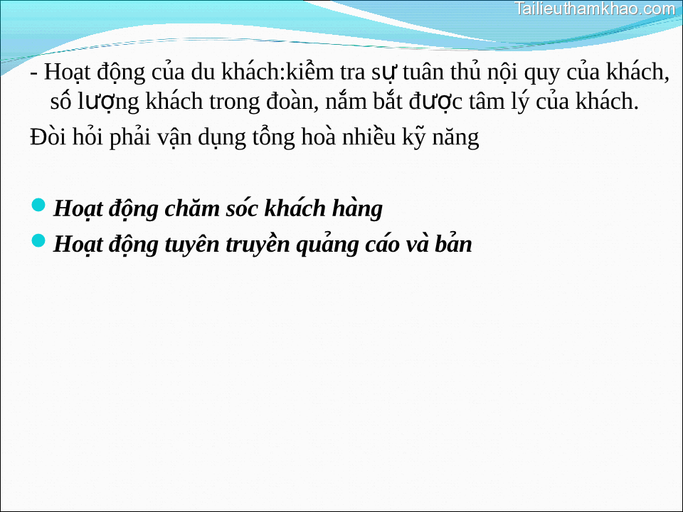 Hoạt Động Của Du Khách Kiểm Tra Sư Tuân Thu Nội Quy Cua Khách Sô