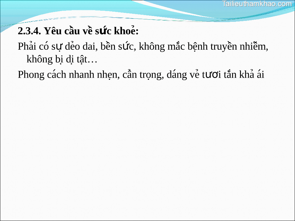 2 3 4 Yêu Cầu Vê Sức Khoe ̉ Phải Co Sư Deỏ Dai Bêǹ Sức Không