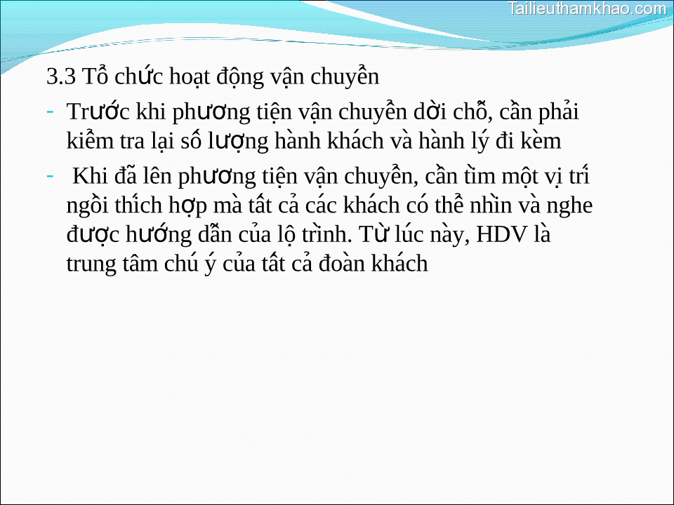 3 3 Tô Chức Hoaṭ Đông̣ Vâṇ Chuyên̉ Trước Khi Phương Tiện