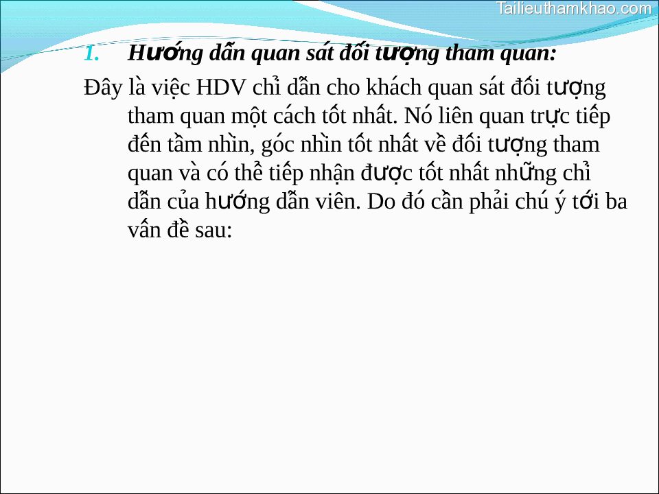 1 Hướng Dẫn Quan Sát Đối Tượng Tham Quan Đây La Việc Hdv Chi