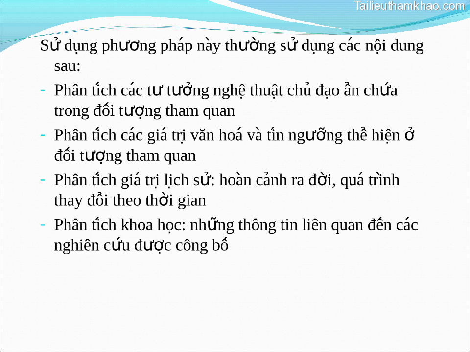 Sư Dụng Phương Pháp Này Thường Sư Dung̣ Cać Nôị Dung Sau Phân