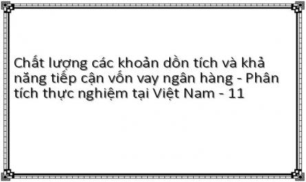 Chất lượng các khoản dồn tích và khả năng tiếp cận vốn vay ngân hàng - Phân tích thực nghiệm tại Việt Nam - 11