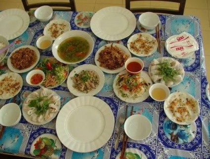 Mâm cỗ chay Cơm sen chay Bún bò Huế chay Bánh canh Nam Phổ Bánh bèo chén chay Bánh 1