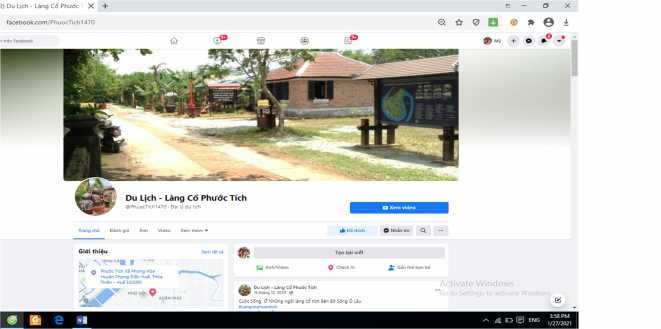 Hình 4 Giao diện Fanpage du lịch của làng cổ Phước Tích Nguồn Fanpage Du lịch 3