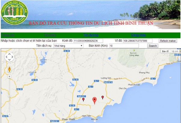 Hình 4 4 Giao diện nhập thông tin tìm kiếm trang Tìm kiếm  Phần bản đồ 4