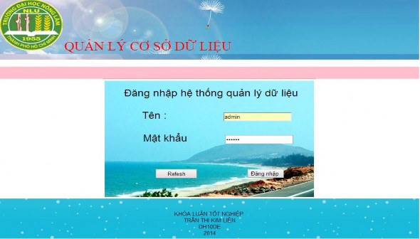 Hình 4 8 Giao diện trang Đăng nhập 4 2 2 Giao diện trang quản lý dữ liệu Giao 4