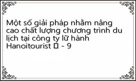 Mục Tiêu Và Định Hướng Hoạt Động Của Công Ty Lữ Hành Hanoitourist, Giai Đoạn 2011 – 2015