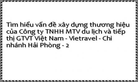 Tìm hiểu vấn đề xây dựng thương hiệu của Công ty TNHH MTV du lịch và tiếp thị GTVT Việt Nam - Vietravel - Chi nhánh Hải Phòng - 2