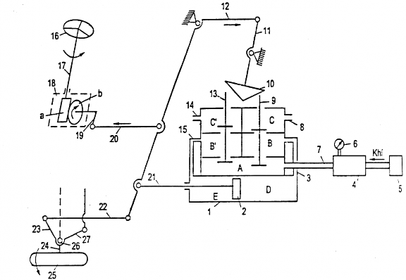 H 2 6 Bộ trợ lực lái loại khí 1 Xilanh 2 Pittông 3 7 15 Đường dẫn khí 1