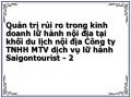 Quản trị rủi ro trong kinh doanh lữ hành nội địa tại khối du lịch nội địa Công ty TNHH MTV dịch vụ lữ hành Saigontourist - 2