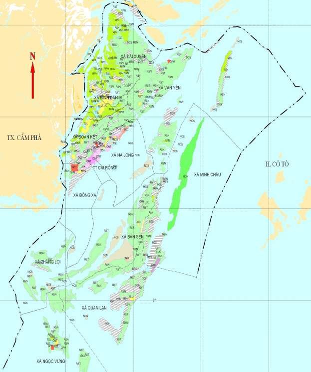 Bản đồ Huyện Vân Đồn Vườn quốc gia Bái Tử Long Khu du lịch sinh thái Bái 2