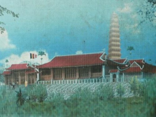 Phối cảnh chùa tháp Tường Long Móng tháp Tường Long cũ Đầu Phật trang trí ở 1