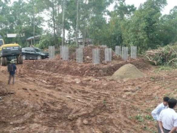 Móng tháp chuẩn bị phục dựng 6